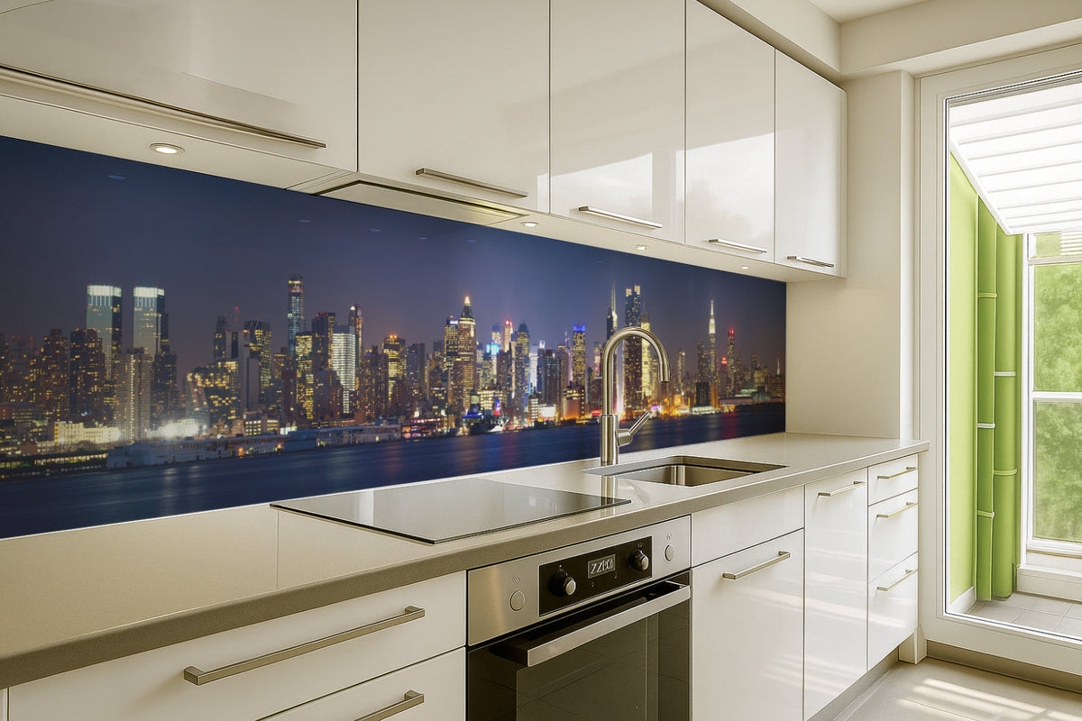 Küchenrückwand Stadtlichter am Wasser