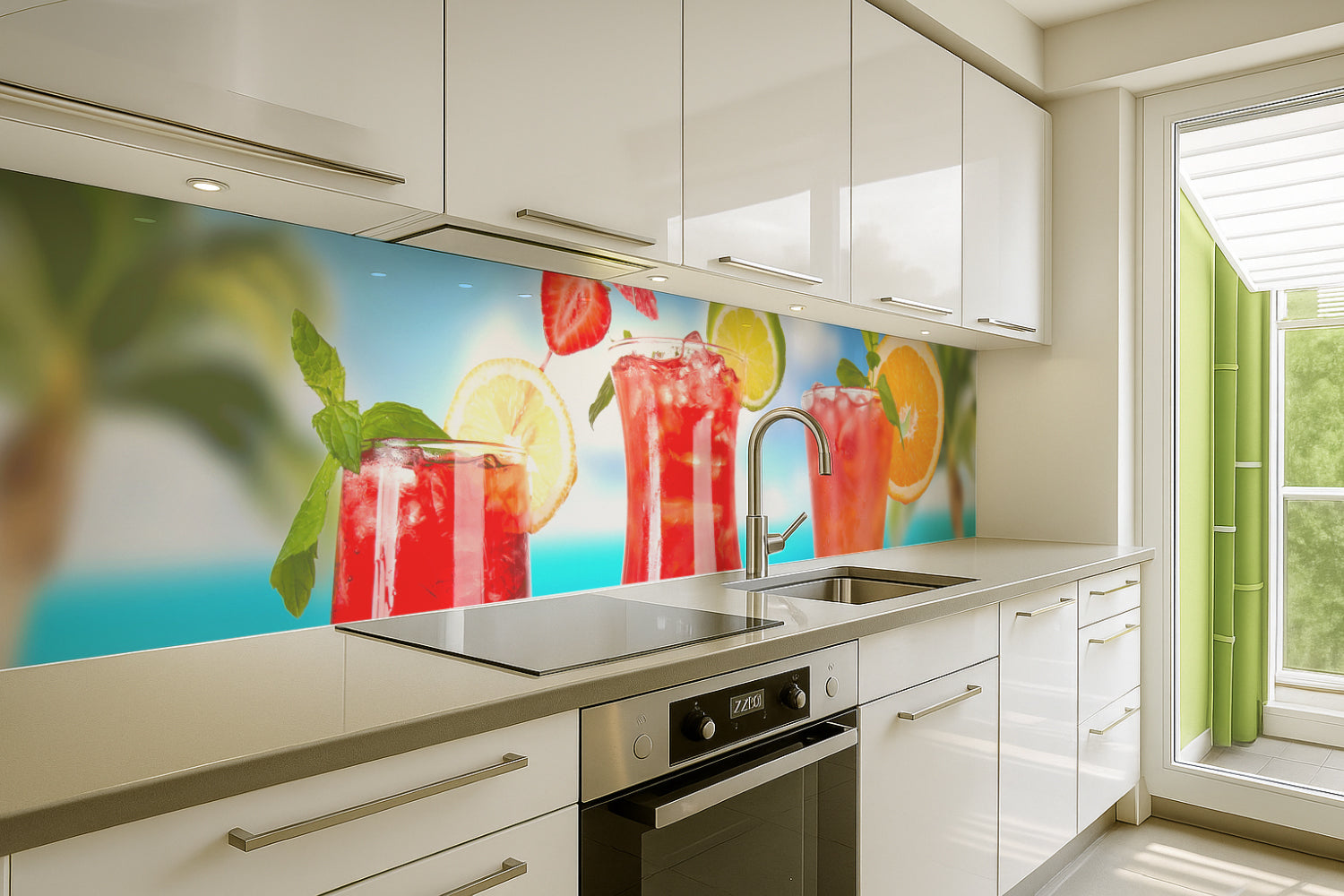 Küchenrückwand Fruchtcocktails am Strand