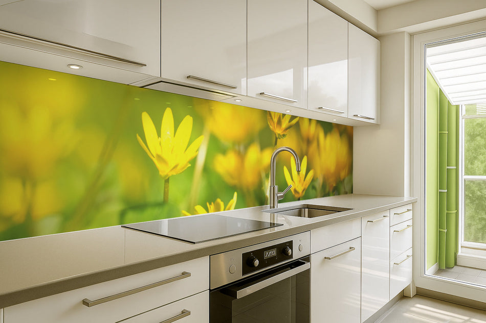 Küchenrückwand Frühlingsblumen