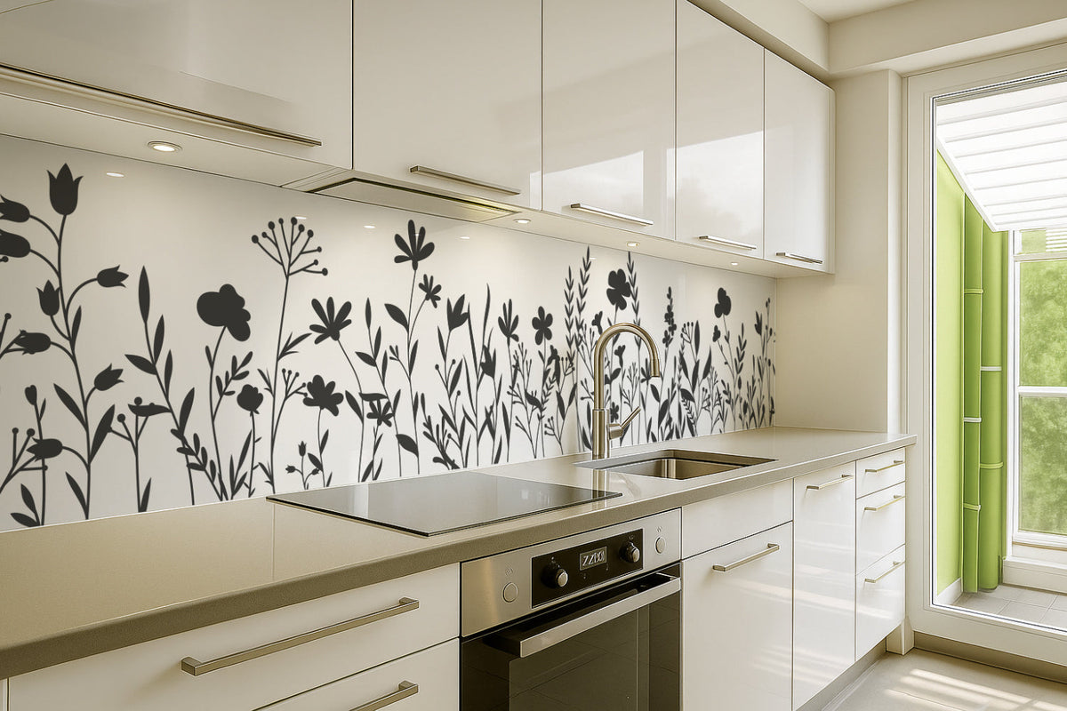 Küchenrückwand Minimal Art Blumen