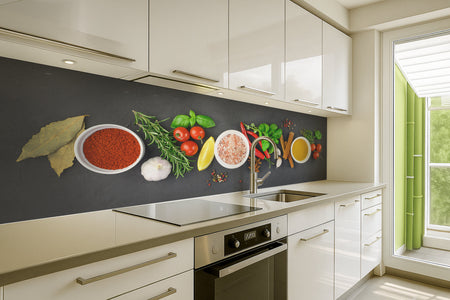 Küchenrückwand Gewürze und Kräuter