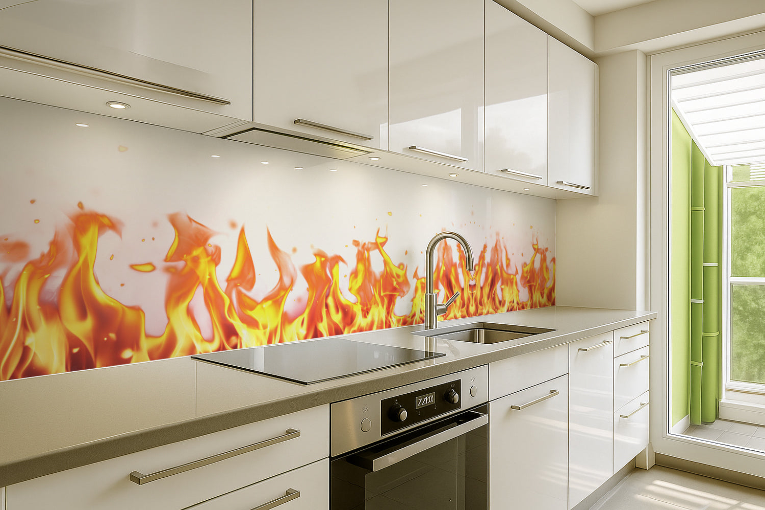 Küchenrückwand Feuer Flammen Design