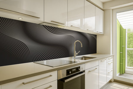 Küchenrückwand Schwarz Abstrakte Linien