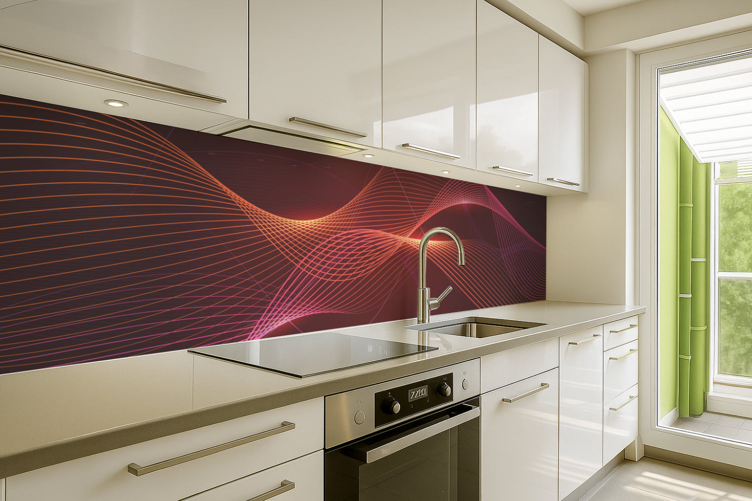 Küchenrückwand Modern Abstrakt Wellen