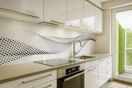 Küchenrückwand Schwarz Weiß Punkte Design