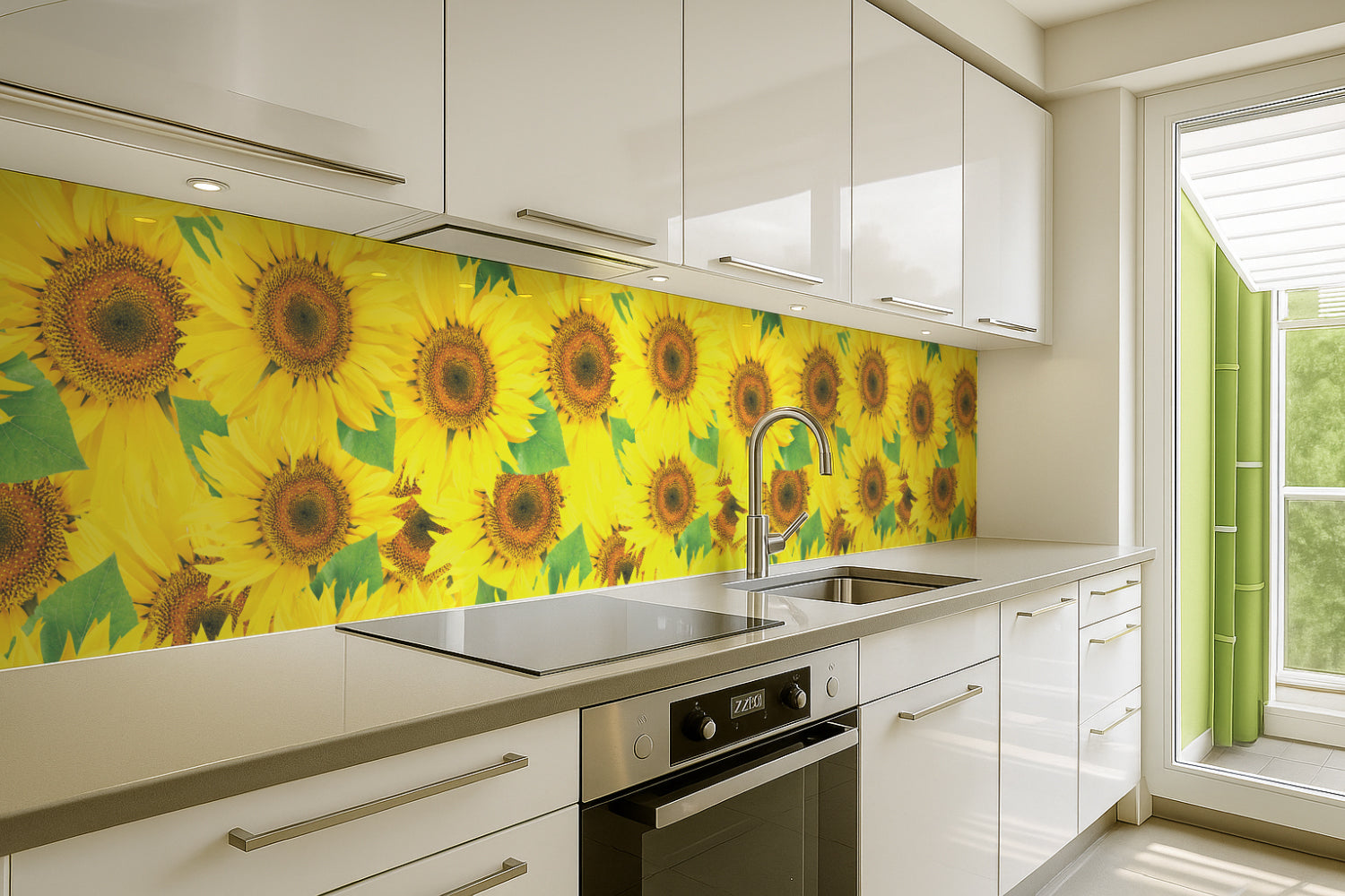 Küchenrückwand Sonnenblumenfeld Gelb