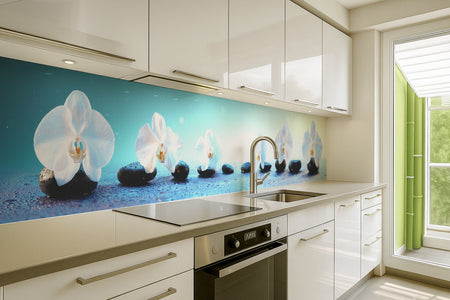 Küchenrückwand Spa Motiv mit Blüten