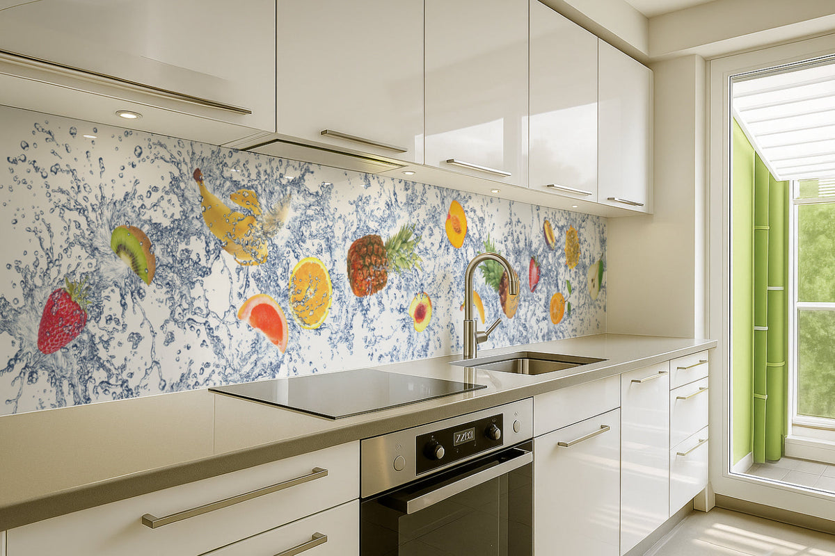 Küchenrückwand Obst Splash mit Wasser