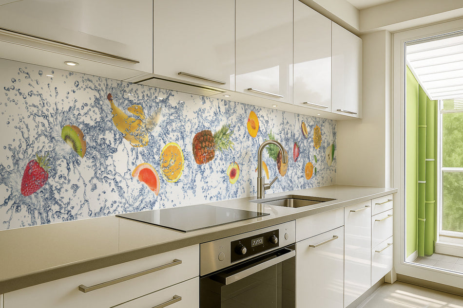 Küchenrückwand Obst Splash mit Wasser