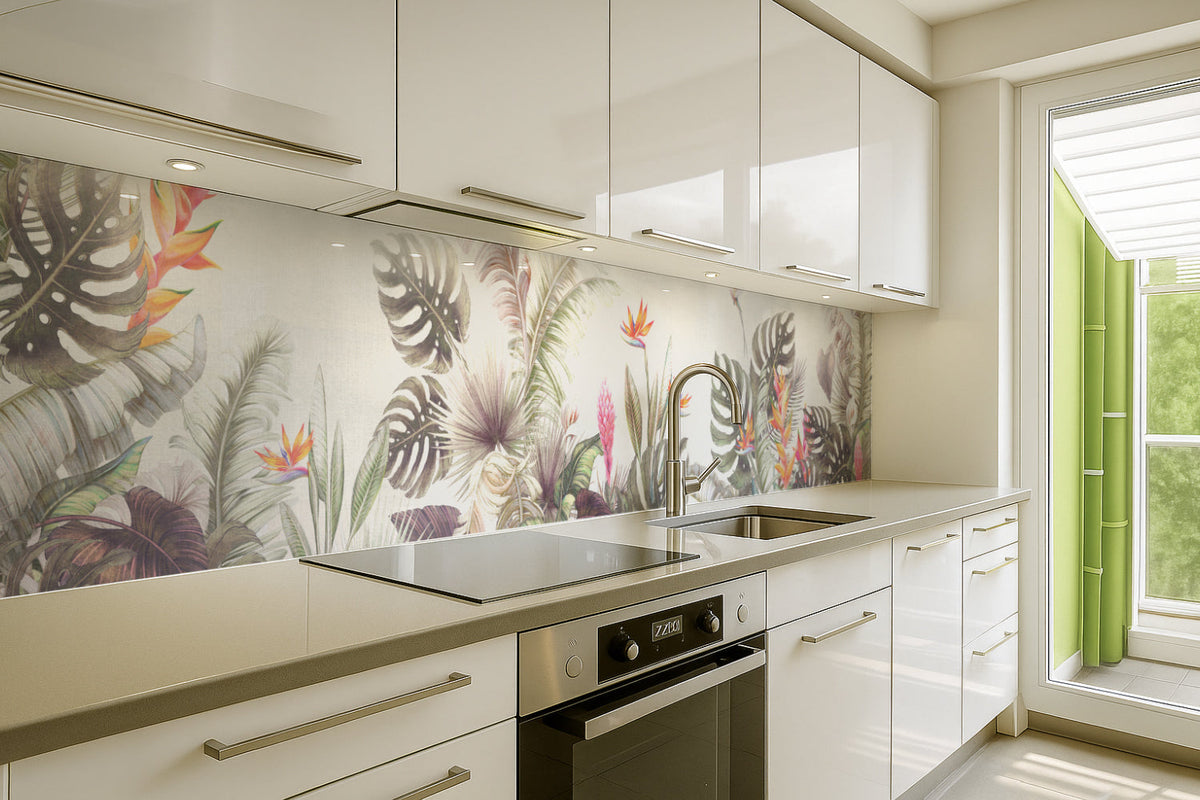 Küchenrückwand Tropische Blätter