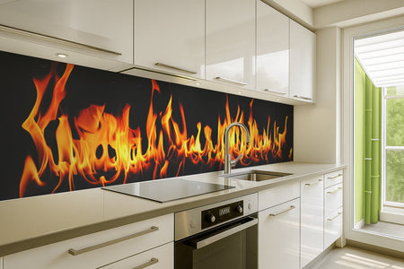 Küchenrückwand Flammen Design