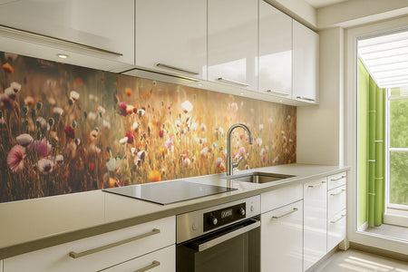 Küchenrückwand Blütenfeld Naturmotiv