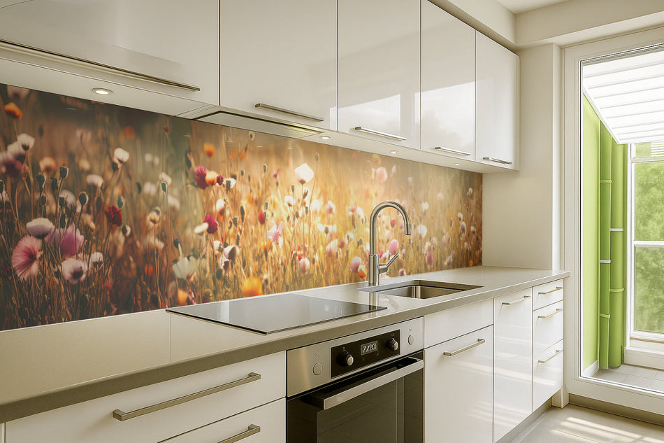 Küchenrückwand Blütenfeld Naturmotiv