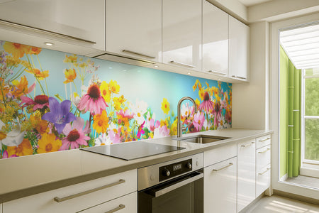 Küchenrückwand Bunte Blumenwiese Sommer
