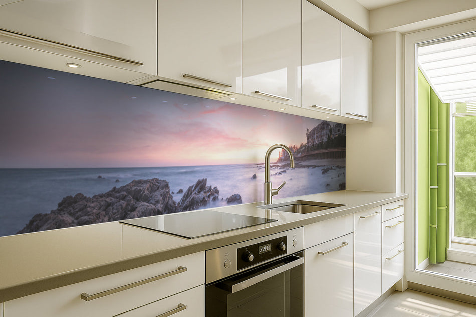 Küchenrückwand Meeresküste bei Sonnenuntergang