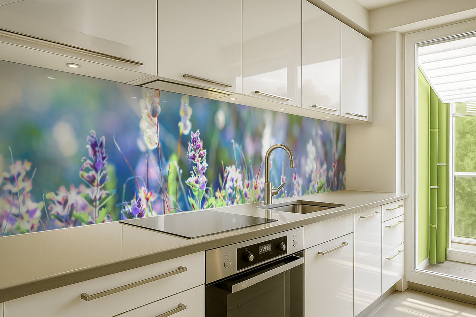 Küchenrückwand Zarte Frühlingsblumen