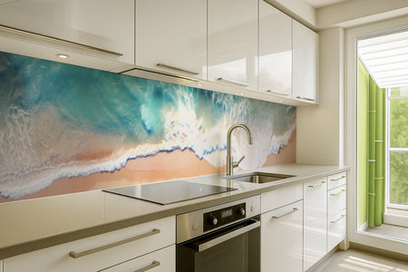 Küchenrückwand Meereswellen am Strand