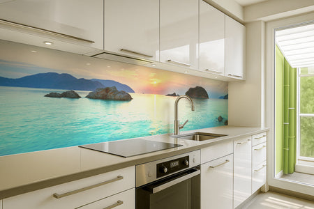 Küchenrückwand Sonnenuntergang am Meer