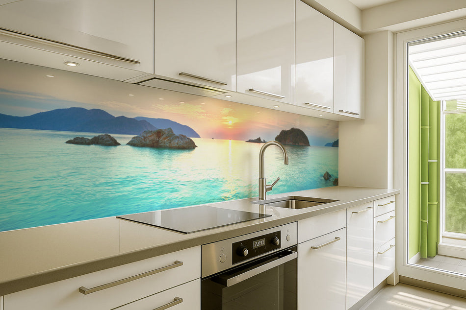 Küchenrückwand Sonnenuntergang am Meer
