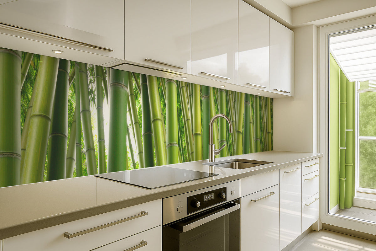 Küchenrückwand Grüner Bambuswald