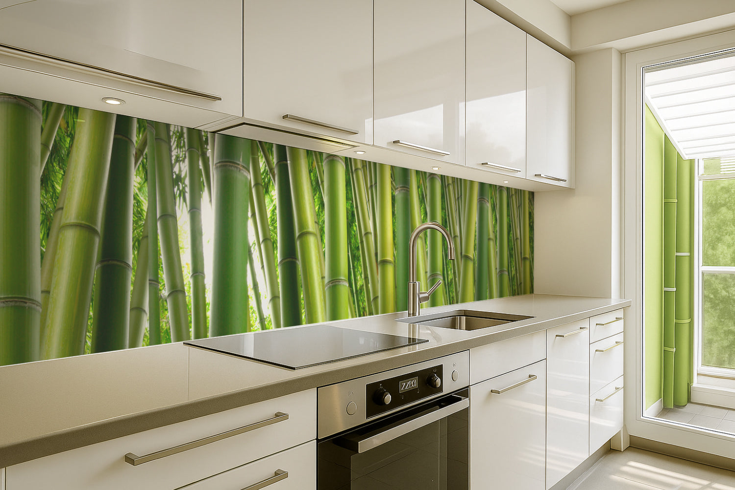 Küchenrückwand Grüner Bambuswald