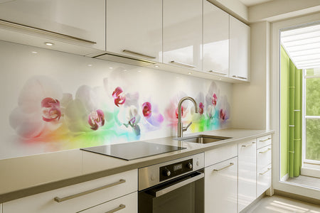 Küchenrückwand Weiße Orchideen