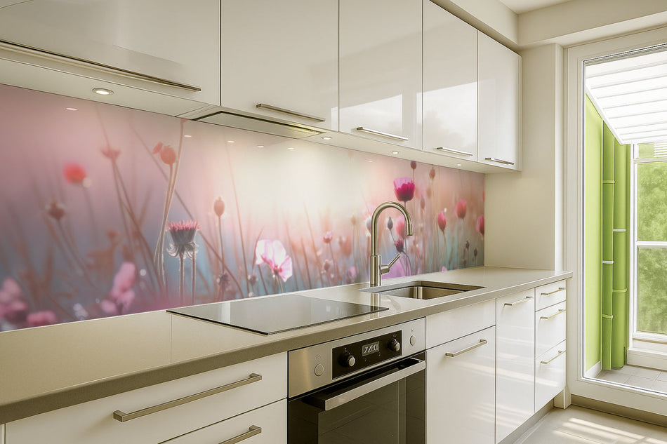 Küchenrückwand Romantische Blumenwiese