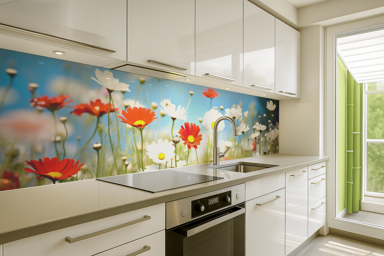 Küchenrückwand Margeriten und Gänseblümchen