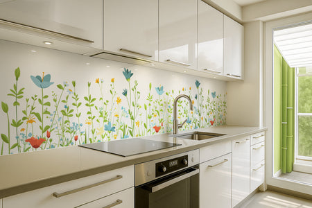 Küchenrückwand Blumenwiese Illustration
