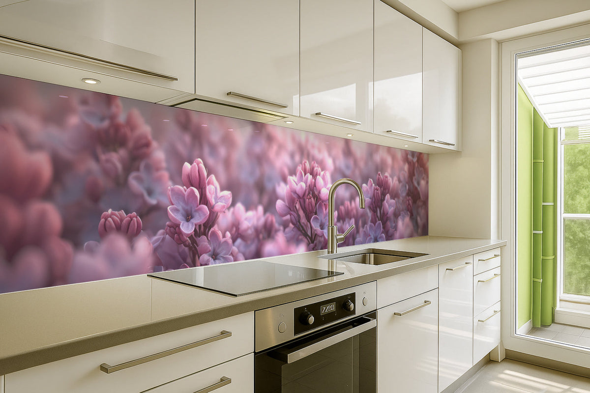Küchenrückwand Fliederblüten Romantik