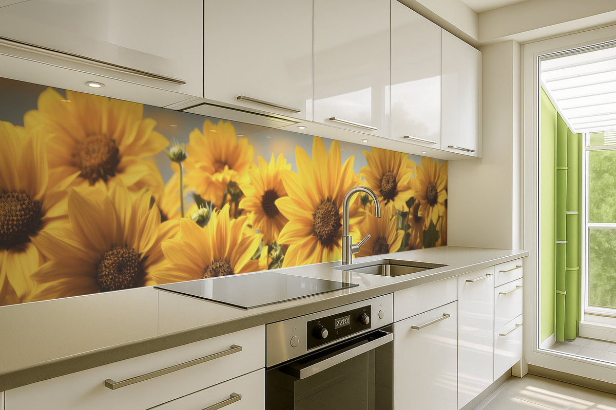 Küchenrückwand Sonnenblumenfeld