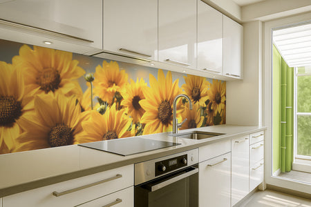 Küchenrückwand Sonnenblumenfeld