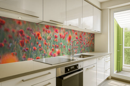 Küchenrückwand Rotes Mohnfeld