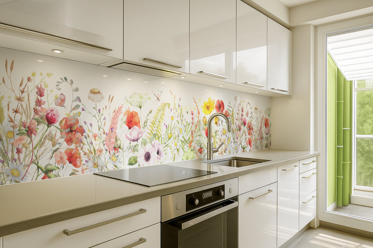 Küchenrückwand Bunte Wildblumen