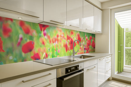Küchenrückwand Mohnblumen Wiese