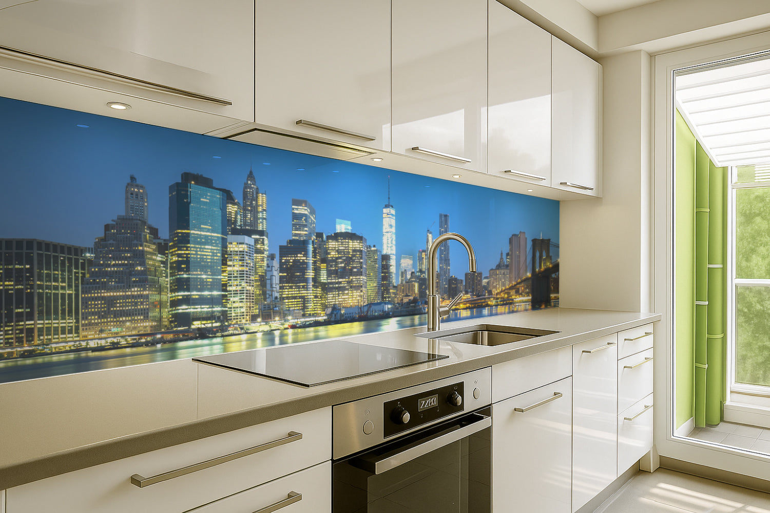 Küchenrückwand Skyline bei Nacht