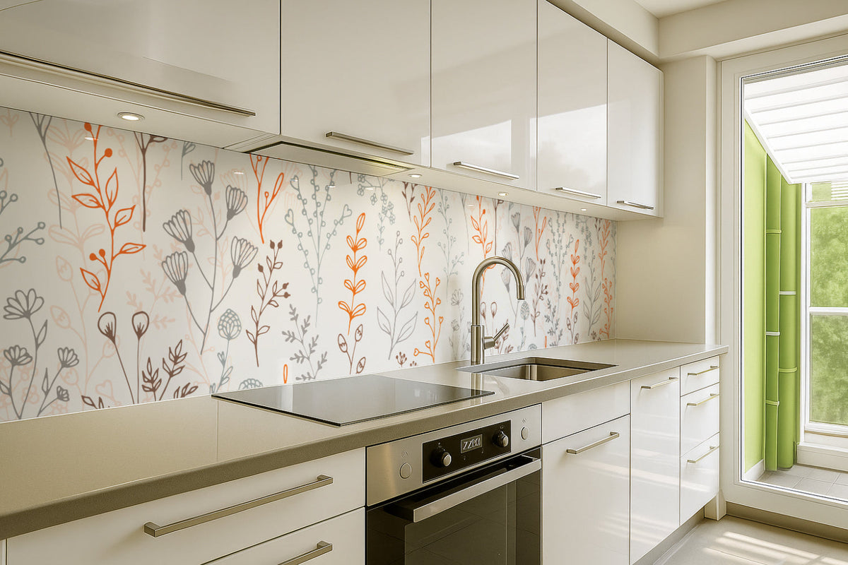 Küchenrückwand Florales Muster Design
