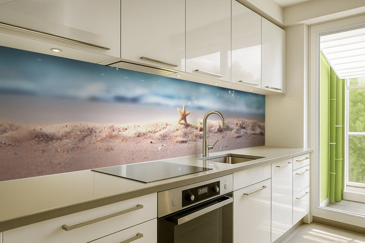 Küchenrückwand Seesterne am Strand