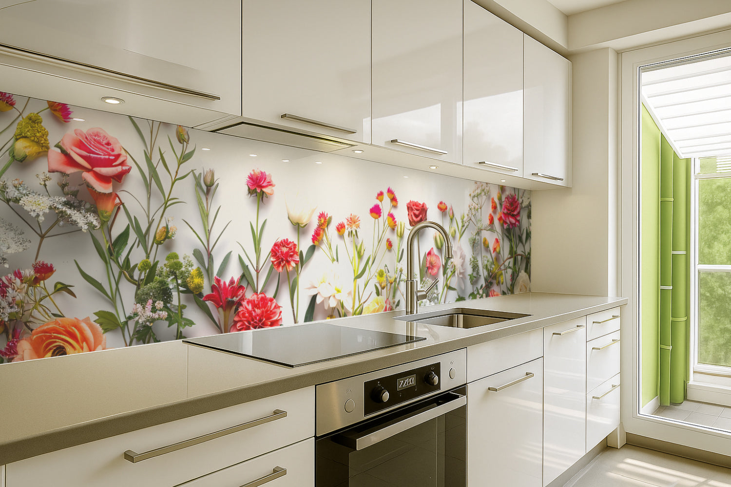 Küchenrückwand Bunte Blumen