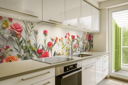 Küchenrückwand Bunte Blumen