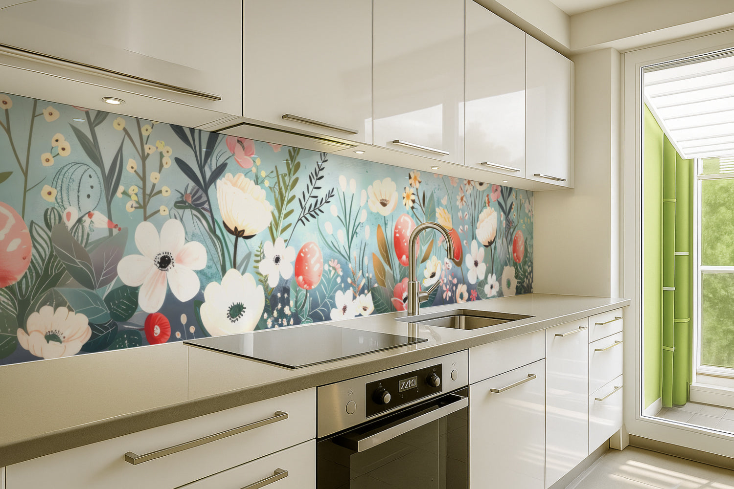 Küchenrückwand Florales Aquarellmotiv