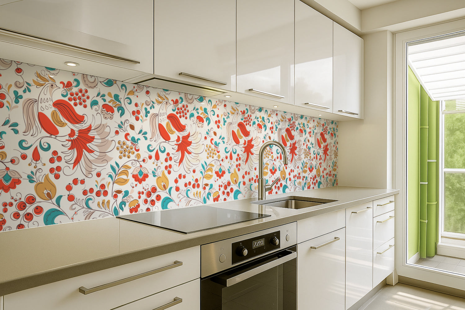 Küchenrückwand Buntes Folklore-Muster