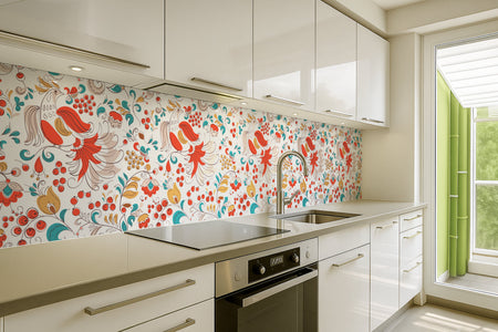 Küchenrückwand Buntes Folklore-Muster