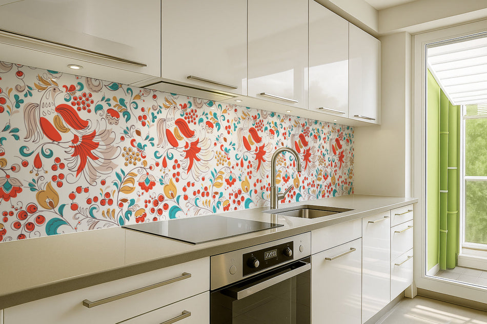 Küchenrückwand Buntes Folklore-Muster