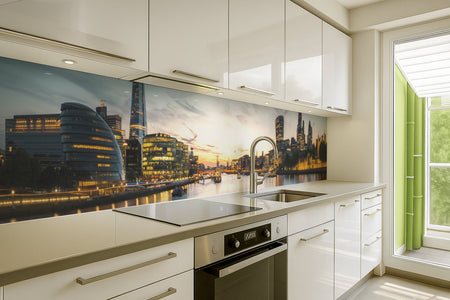 Küchenrückwand Skyline bei Sonnenuntergang