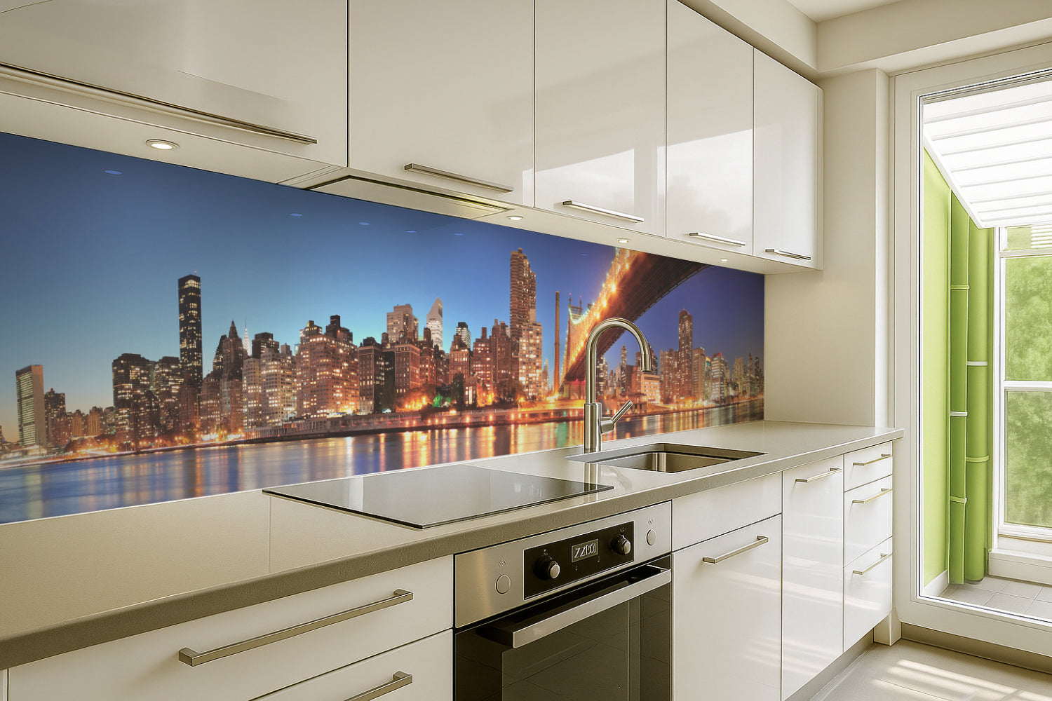Küchenrückwand Skyline bei Nacht