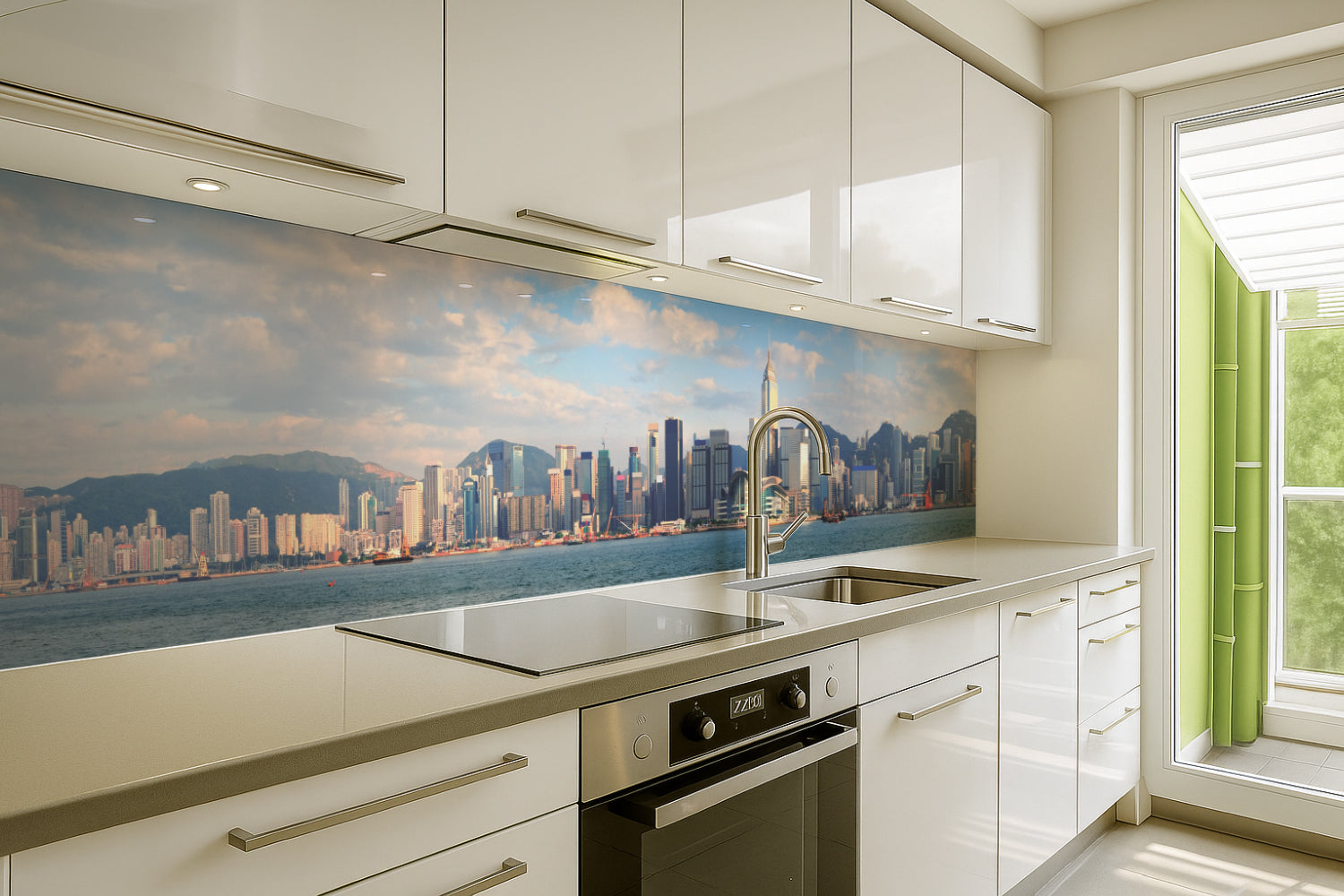 Küchenrückwand Skyline am Meer