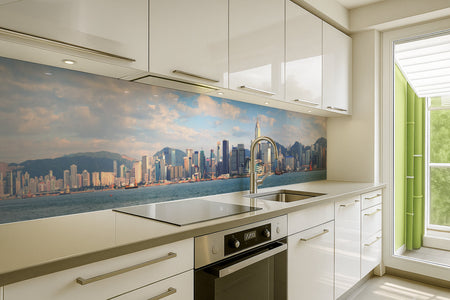 Küchenrückwand Skyline am Meer