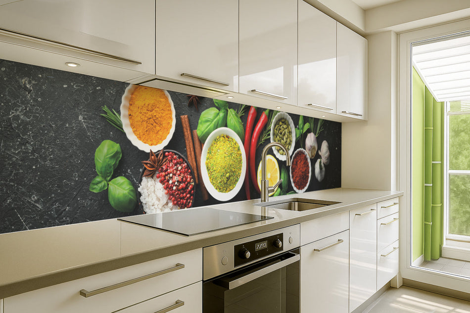 Küchenrückwand Gewürze