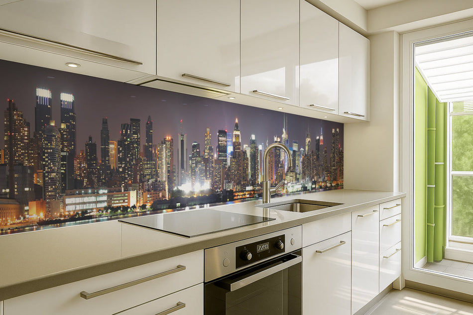 Küchenrückwand Skyline bei Nacht